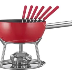 Aktion 💯 Spring Alu Induction Fondue-Garnitur Rot 23 Cm ✔️